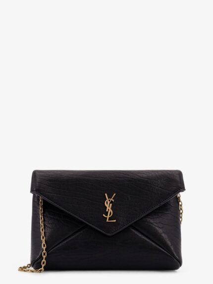 Saint Laurent Leather Crossbody Bag With Metal Cassandre Logo