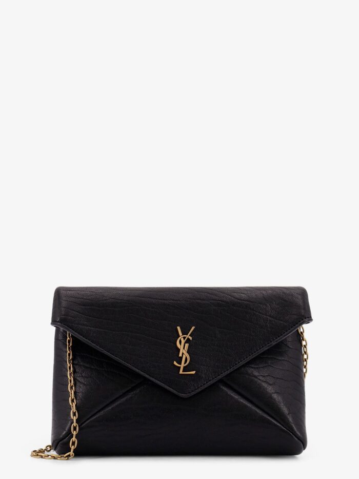 Saint Laurent Leather Crossbody Bag With Metal Cassandre Logo