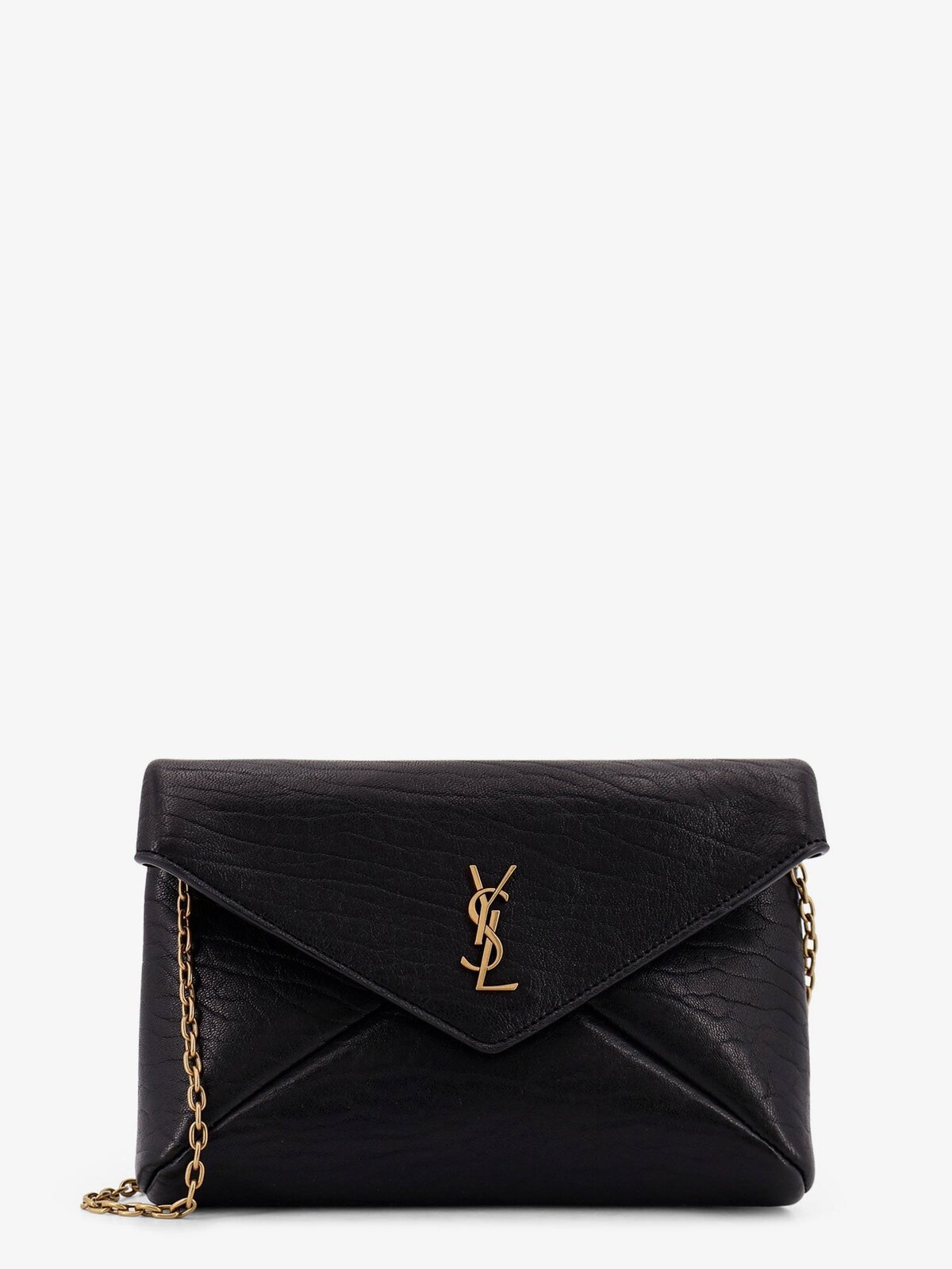 Saint Laurent Leather Crossbody Bag With Metal Cassandre Logo