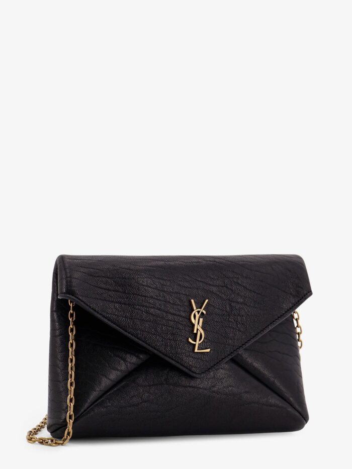 Saint Laurent Leather Crossbody Bag With Metal Cassandre Logo