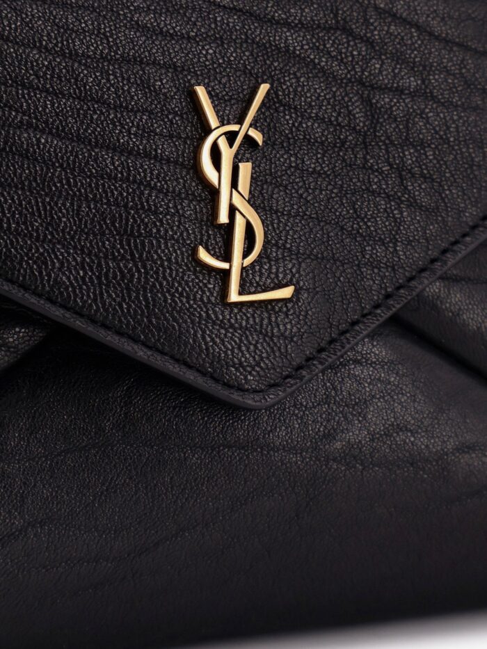 Saint Laurent Leather Crossbody Bag With Metal Cassandre Logo
