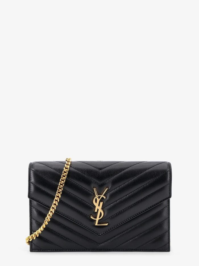 saint laurent leather crossbody bag with metal cassandre logo Saint Laurent Leather Crossbody Bag With Metal Cassandre Logo