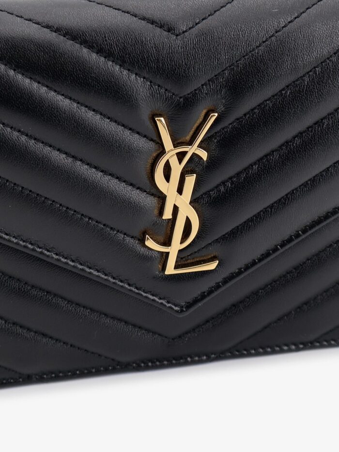 Saint Laurent Leather Crossbody Bag With Metal Cassandre Logo