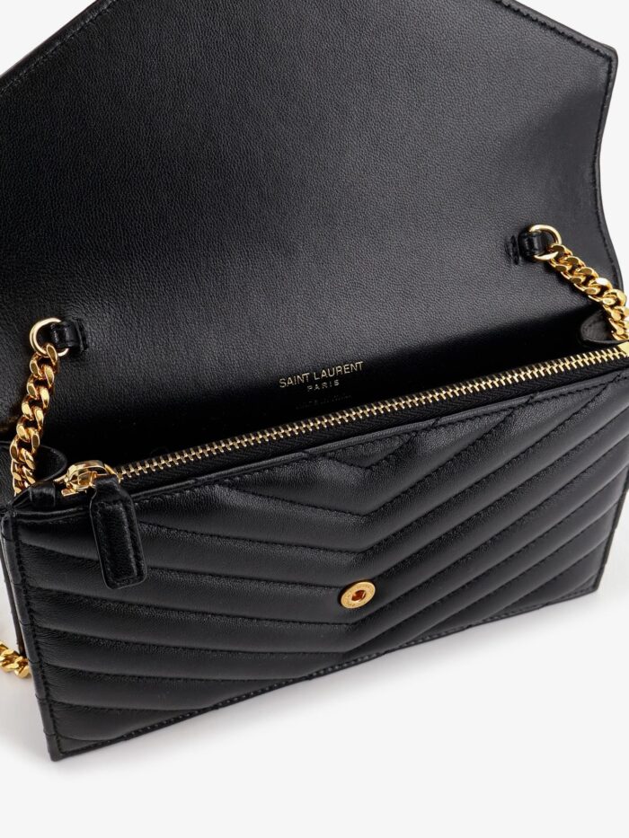 Saint Laurent Leather Crossbody Bag With Metal Cassandre Logo
