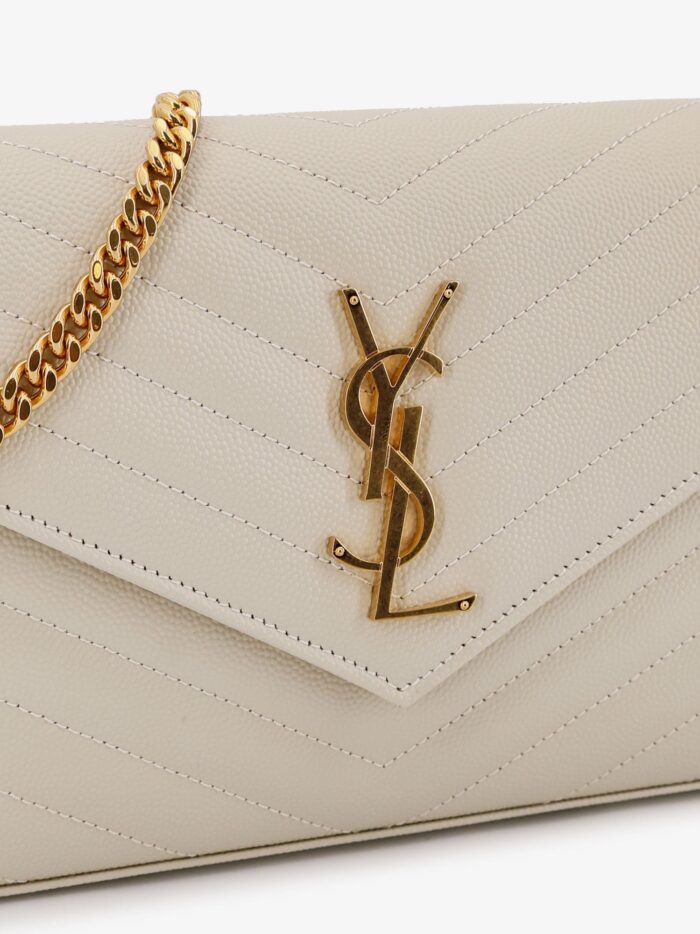 Saint Laurent Leather Crossbody Bag With Metal Cassandre Logo