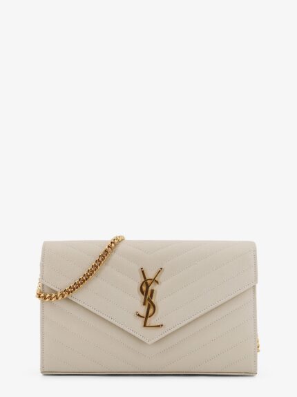 Saint Laurent Leather Crossbody Bag With Metal Cassandre Logo