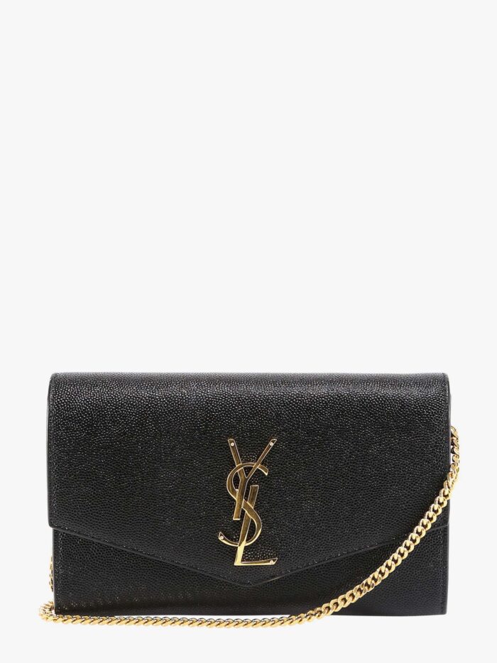 saint laurent leather crossbody bag with metal cassandre logo Saint Laurent Leather Crossbody Bag With Metal Cassandre Logo