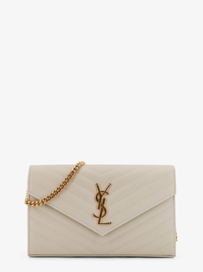Saint Laurent Leather Crossbody Bag With Metal Cassandre Logo