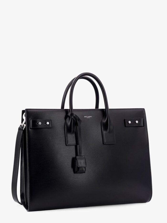 Saint Laurent Leather Handbag With Frontal Logo Print