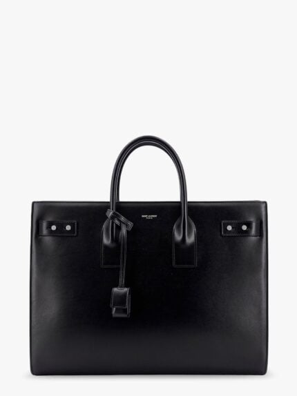 Saint Laurent Leather Handbag With Frontal Logo Print