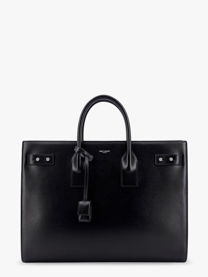 Saint Laurent Leather Handbag With Frontal Logo Print