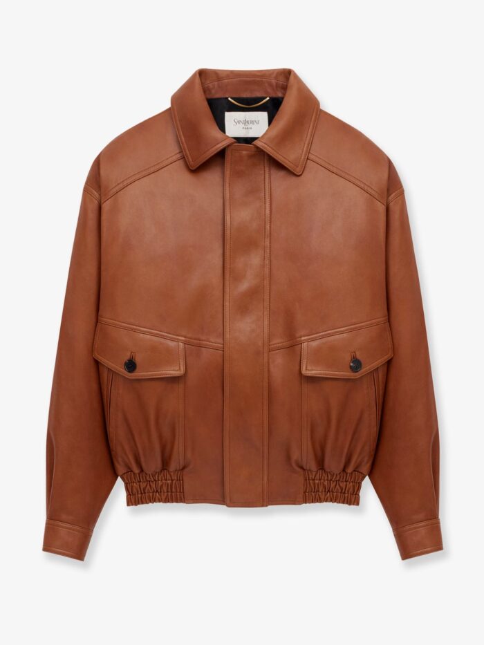 saint laurent leather jacket with maxi pockets on the front Saint Laurent Leather Jacket With Maxi Pockets On The Front
