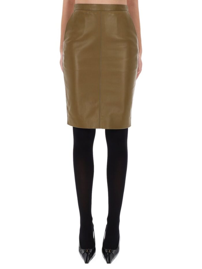 Saint Laurent LEATHER MIDI SKIRT