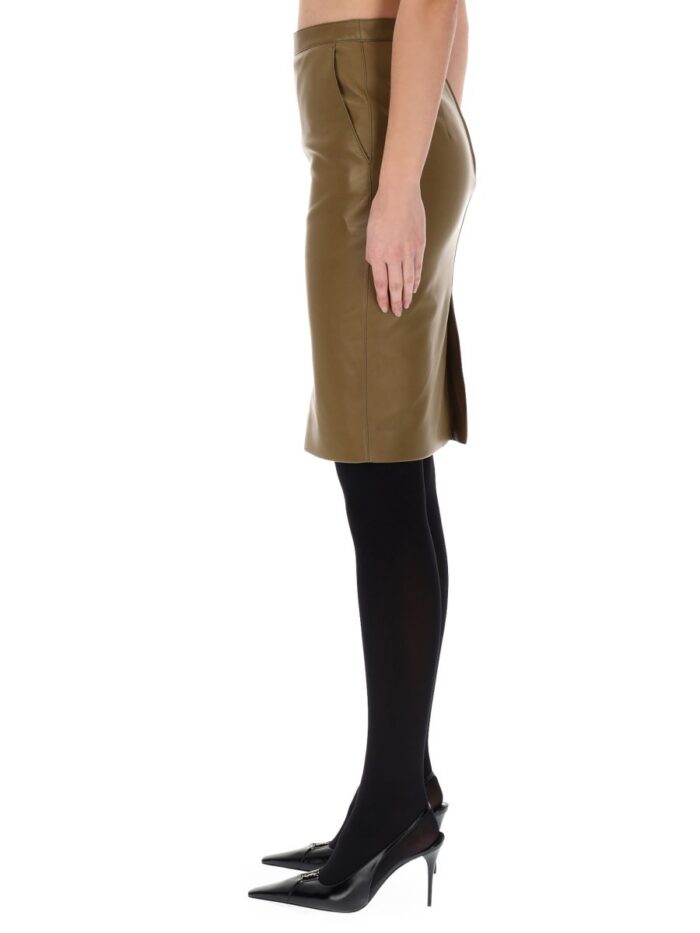 Saint Laurent LEATHER MIDI SKIRT