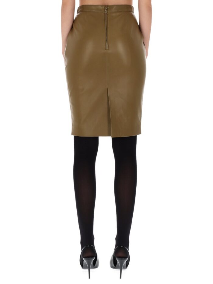 Saint Laurent LEATHER MIDI SKIRT