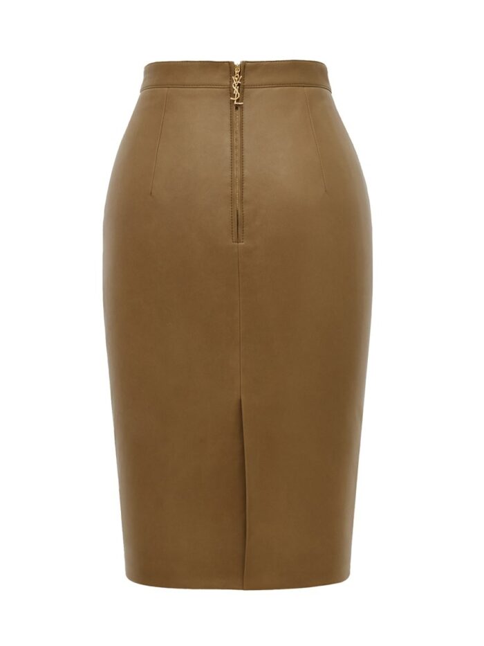 Saint Laurent LEATHER MIDI SKIRT