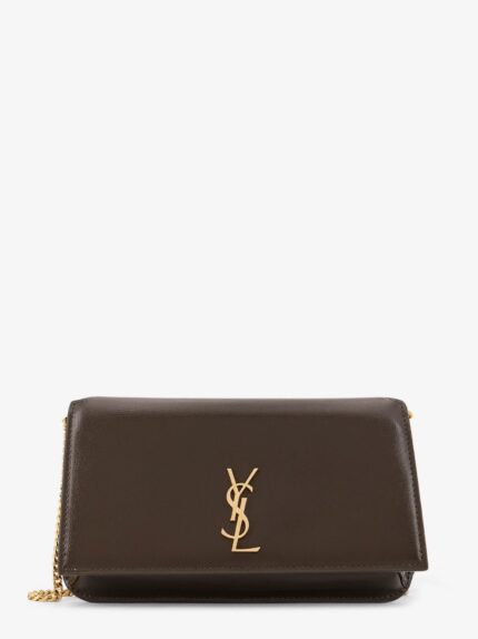 Saint Laurent Leather Shoulder Bag With Cassandre Monogram
