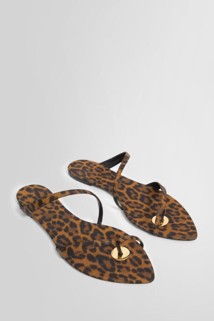 SAINT LAURENT Leopard Print Tanger Sandals