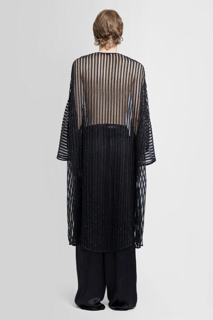 SAINT LAURENT Llng Kaftan Shirt In Striped Mesh