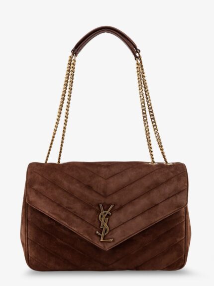 Saint Laurent Loulou Large Matelassé Suede Shoulder Bag