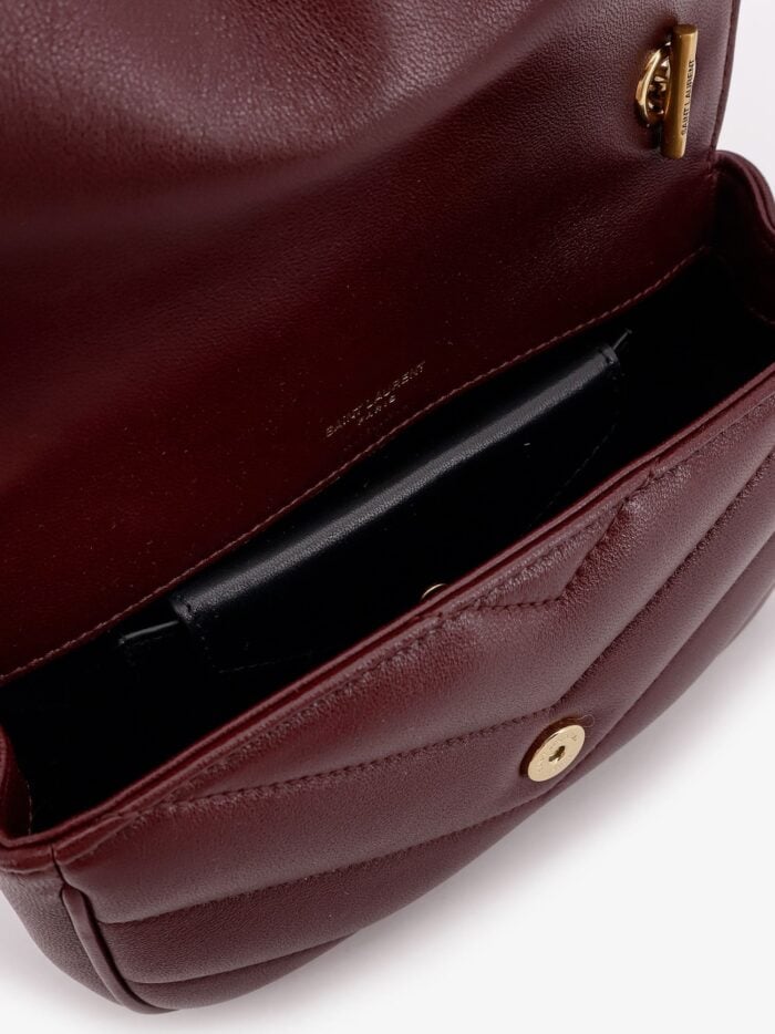 Saint Laurent Loulou Mini Leather Shoulder Bag With Chevron Stitching