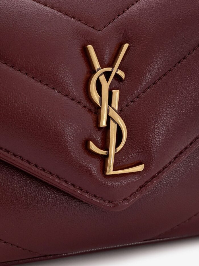 Saint Laurent Loulou Mini Leather Shoulder Bag With Chevron Stitching