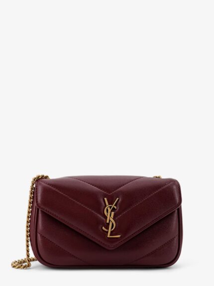 Saint Laurent Loulou Mini Leather Shoulder Bag With Chevron Stitching