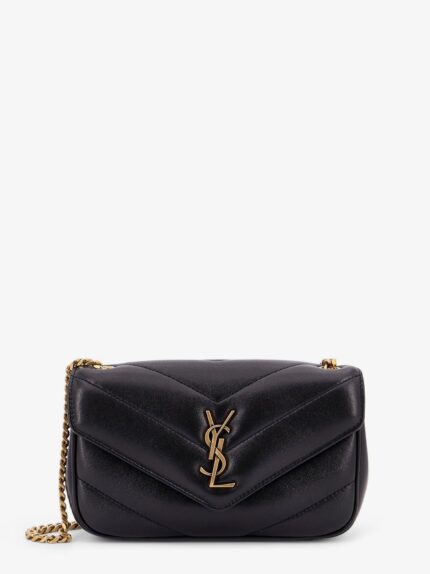 Saint Laurent Loulou Mini Leather Shoulder Bag With Chevron Stitchings
