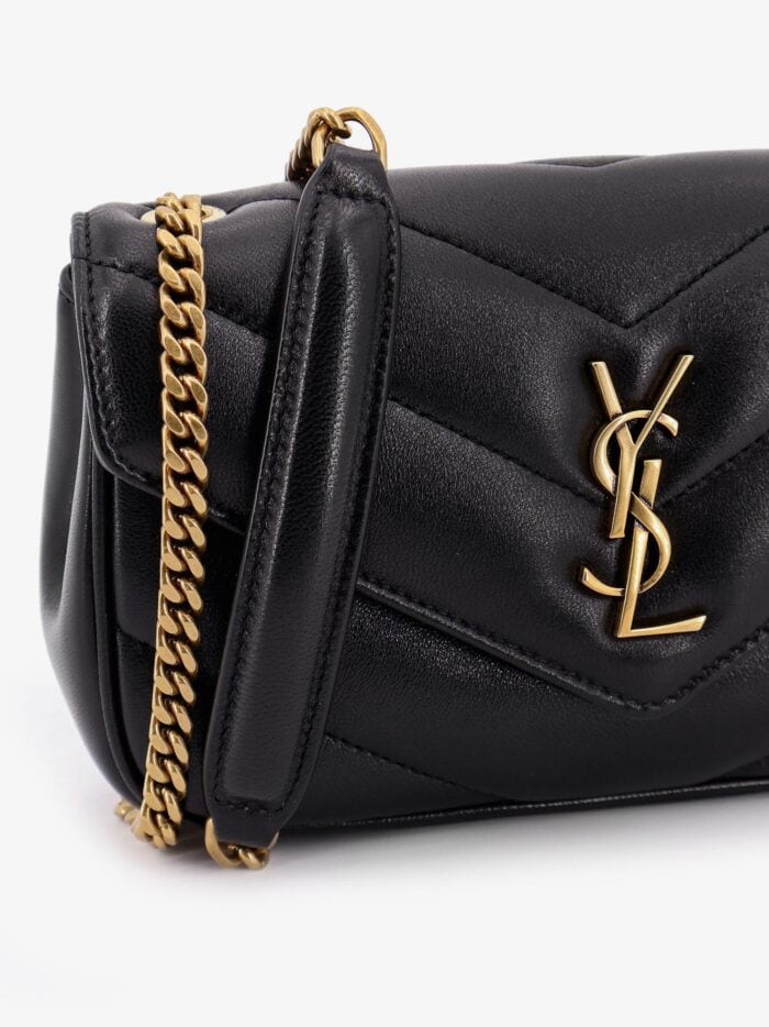 Saint Laurent Loulou Mini Leather Shoulder Bag With Chevron Stitchings