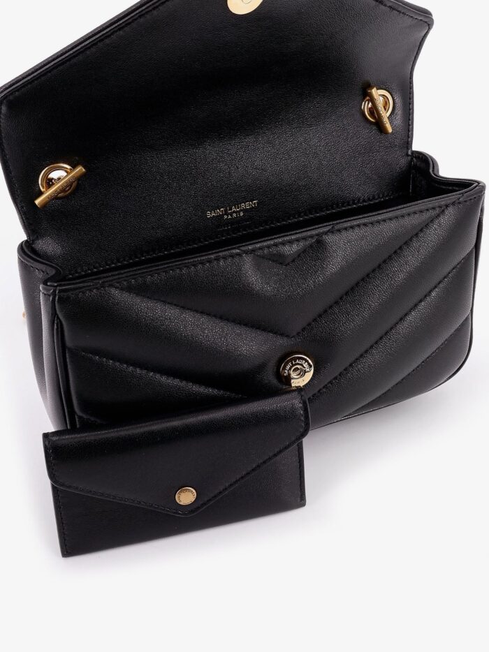 Saint Laurent Loulou Mini Leather Shoulder Bag With Chevron Stitchings