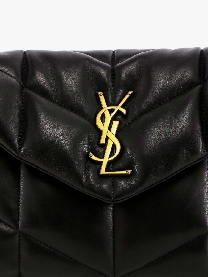 Saint Laurent Loulou Puffer Leather Shoulder Bag With Metal Monogram
