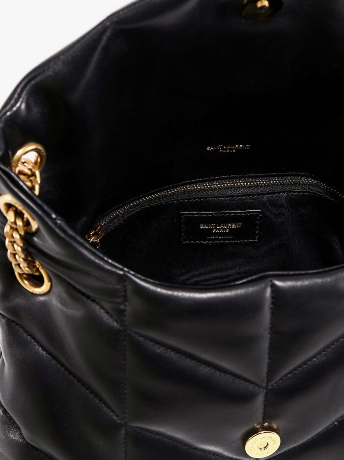 Saint Laurent Loulou Puffer Leather Shoulder Bag With Metal Monogram