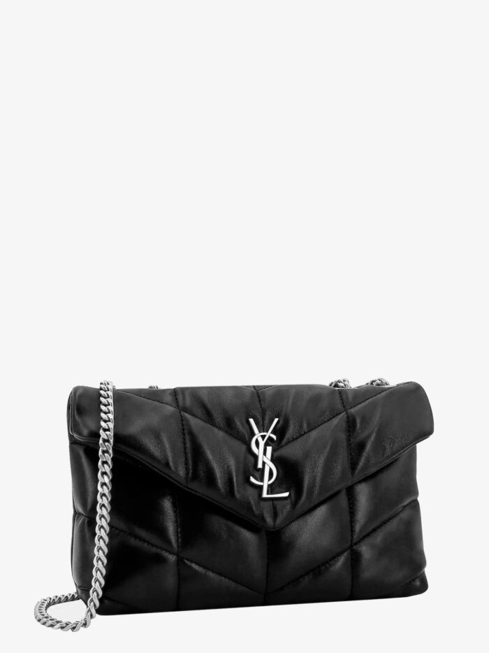 Saint Laurent Matelassé Leather Shoulder Bag With Frontal Monogram