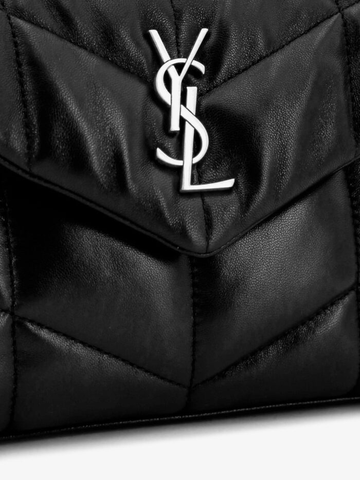 Saint Laurent Matelassé Leather Shoulder Bag With Frontal Monogram