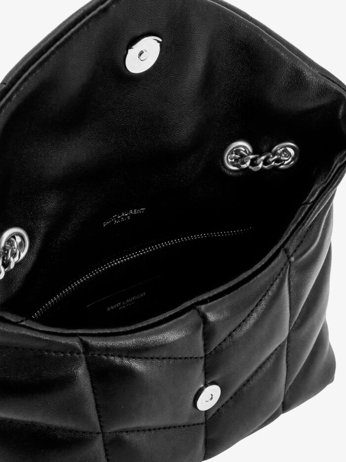 Saint Laurent Matelassé Leather Shoulder Bag With Frontal Monogram