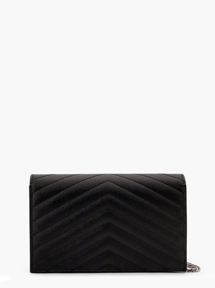 Saint Laurent Matelassé Leather Shoulder Bag With Metal Monogram