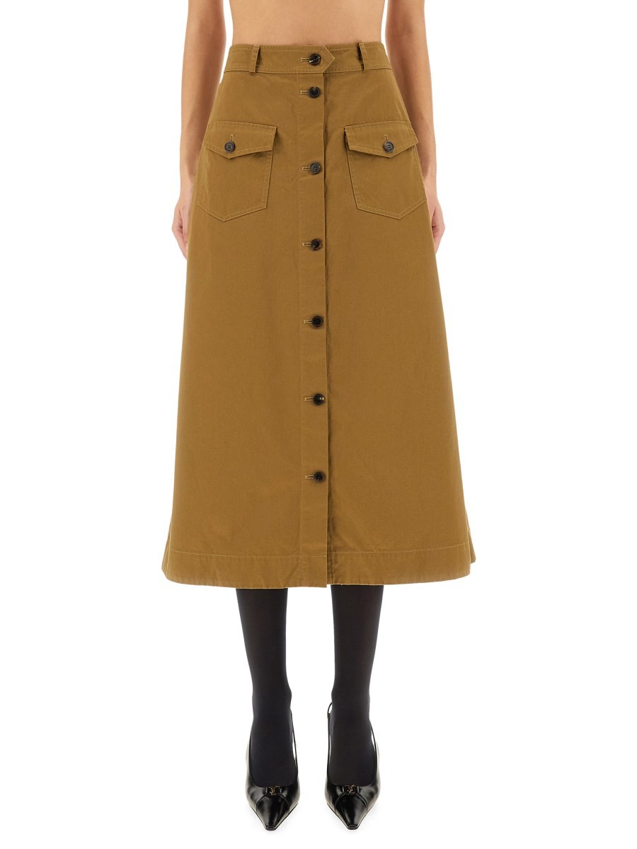 Saint Laurent MIDI SKIRT WITH BUTTONS