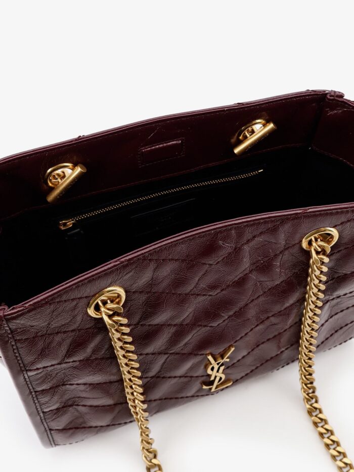 Saint Laurent Niki Vintage-effect Leather Shopping Bag