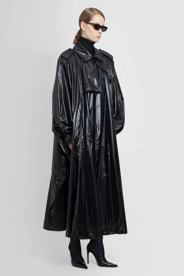 SAINT LAURENT Padded Nylon Cape Coat