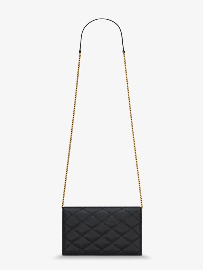 Saint Laurent Paris Leather Crossbody Bag With Metal Cassandre Logo