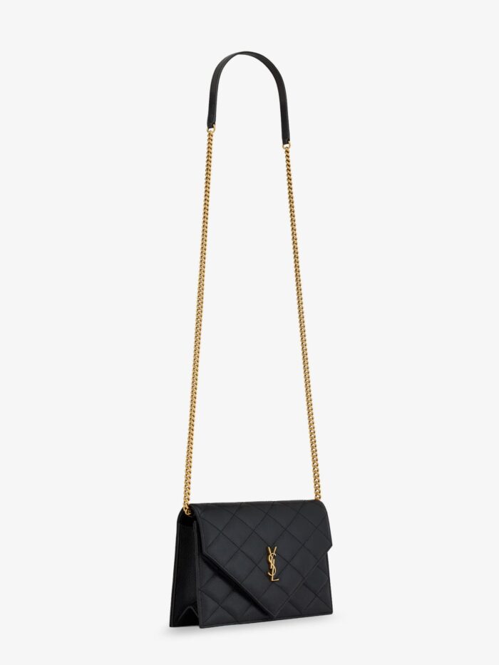 Saint Laurent Paris Leather Crossbody Bag With Metal Cassandre Logo