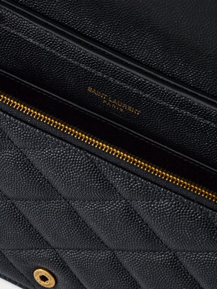 Saint Laurent Paris Leather Crossbody Bag With Metal Cassandre Logo
