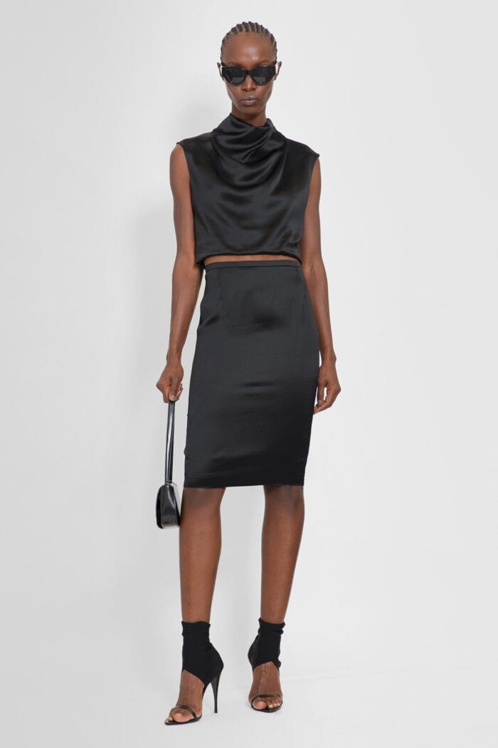 SAINT LAURENT Pencil Skirt In Satin