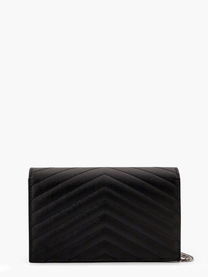 saint laurent pochette cassandre grain de poudre leather clutch with shoulder strap Saint Laurent Pochette Cassandre Grain-de-poudre Leather Clutch With Shoulder Strap