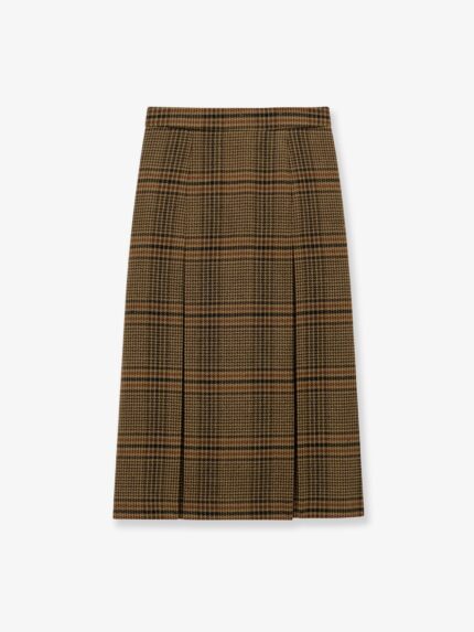 Saint Laurent Prince Of Wales Certified Virgin Wool Skirt