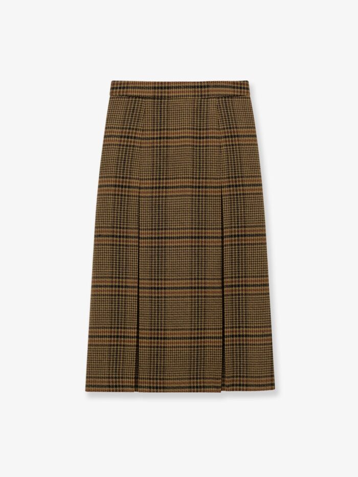 Saint Laurent Prince Of Wales Certified Virgin Wool Skirt