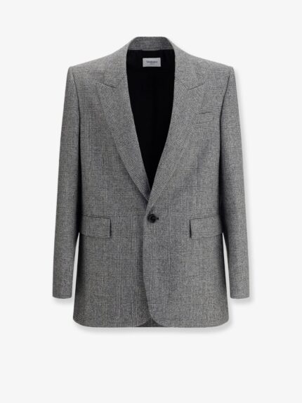 Saint Laurent Prince Of Wales Wool Blazer