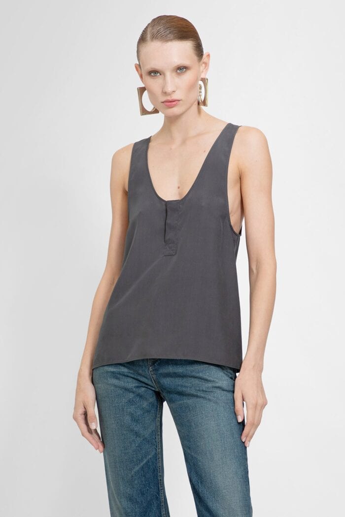 SAINT LAURENT Quarter-button Tank Top