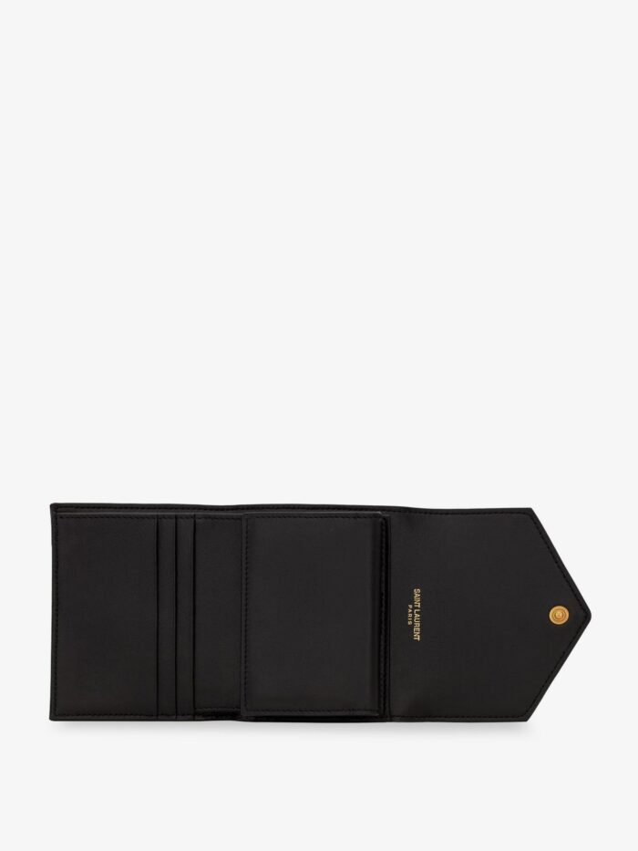 Saint Laurent Quilted Leather Wallet With Cassandre Logo