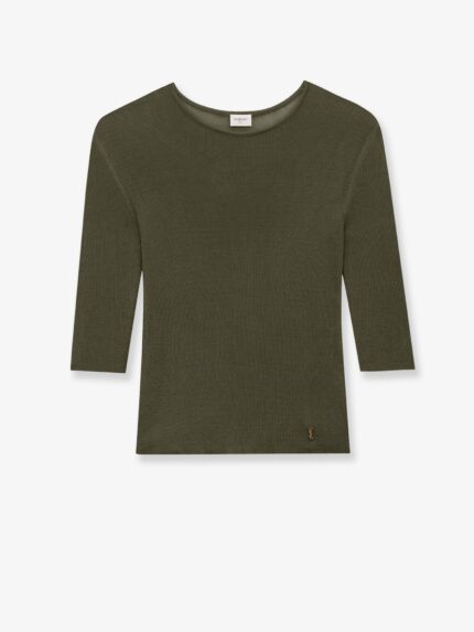 Saint Laurent Semi-sheer Certified Viscose Knitted Top